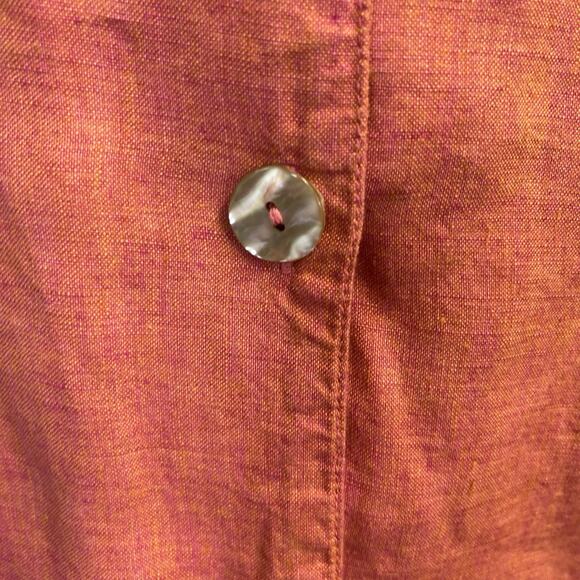 TSD Two Star Dog Pink Orange Linen Lagenlook Boho Jacket Blouse Size XL Casual - Picture 5 of 9